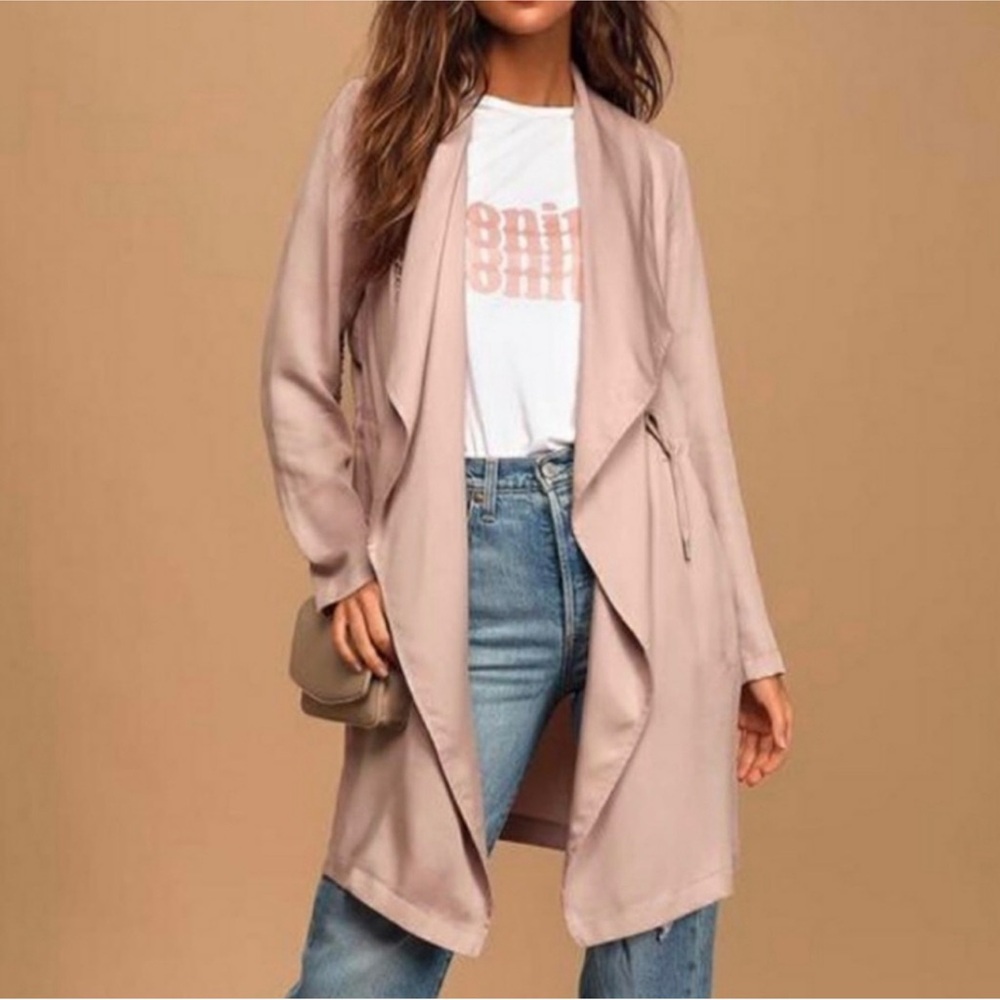 Women's Tan Drape Coat